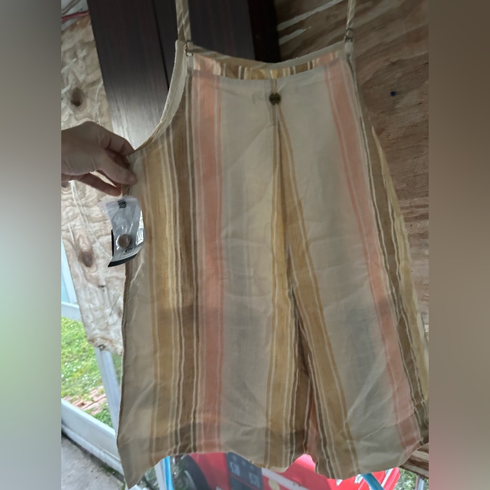 Rip Curl Cream and Tan Striped Onesie
